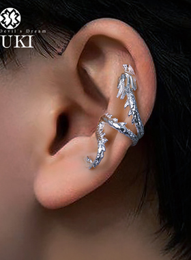 YUKI纯银耳夹男女情侣神龙银饰耳骨夹复古国潮经典痞帅INS潮配饰