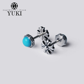 YUKI纯银耳钉男女气质小众设计双面佩戴银饰耳饰欧美INS嘻哈配饰