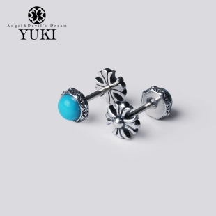 YUKI纯银耳钉男女气质小众设计双面佩戴银饰耳饰欧美INS嘻哈配饰