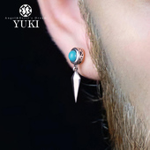YUKI纯银耳钉印第安银饰银梭耳饰品情侣小众饰品男女潮人痞帅配饰