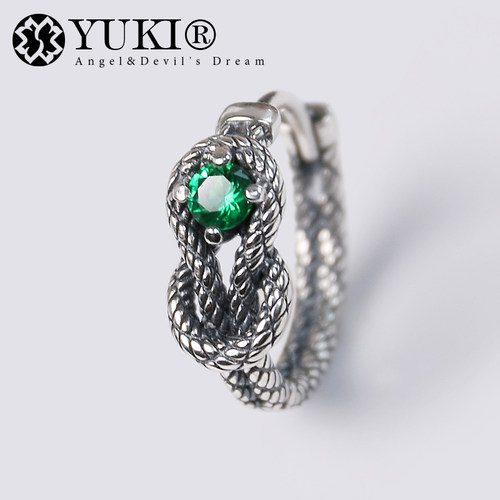 YUKI男女气质蛇鳞仿水晶银耳环