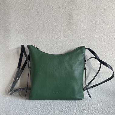 纯原D绿色K羊皮黑色牛皮镂空单肩斜挎流浪包 软皮质女包