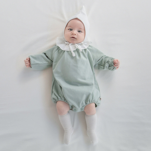 Y781韩国进口春秋男女天使宝宝连身哈衣爬服婴幼儿百天周岁宴童装