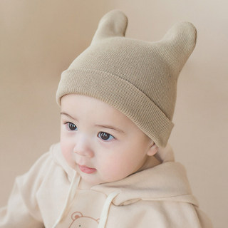 M606韩国进口春秋季男女宝宝针织全棉套头帽婴幼儿童无骨包头帽子