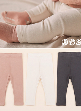 Y293韩国进口春夏秋季男女宝宝棉质打底裤子 百搭长裤 婴幼儿童装