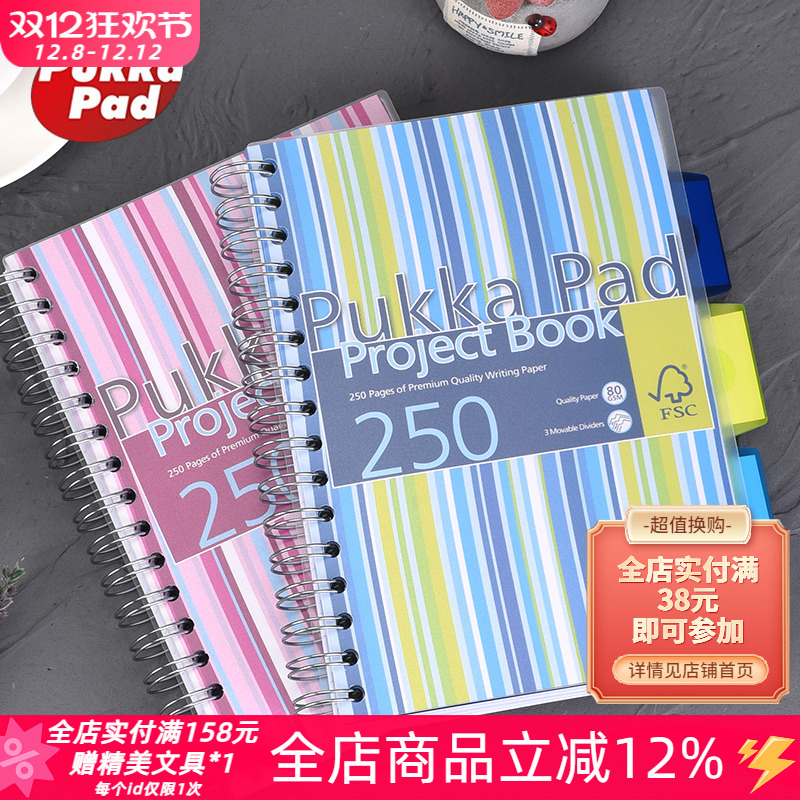 PukkaPad属线圈螺旋A4加厚笔记本