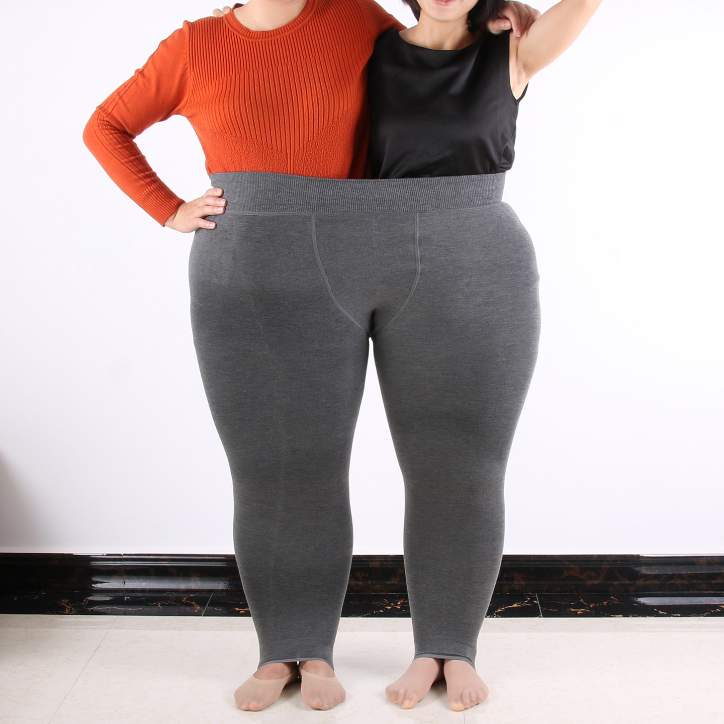 大码加绒打底裤女加厚秋冬200斤不掉档胖mm春秋加肥加大保暖棉裤