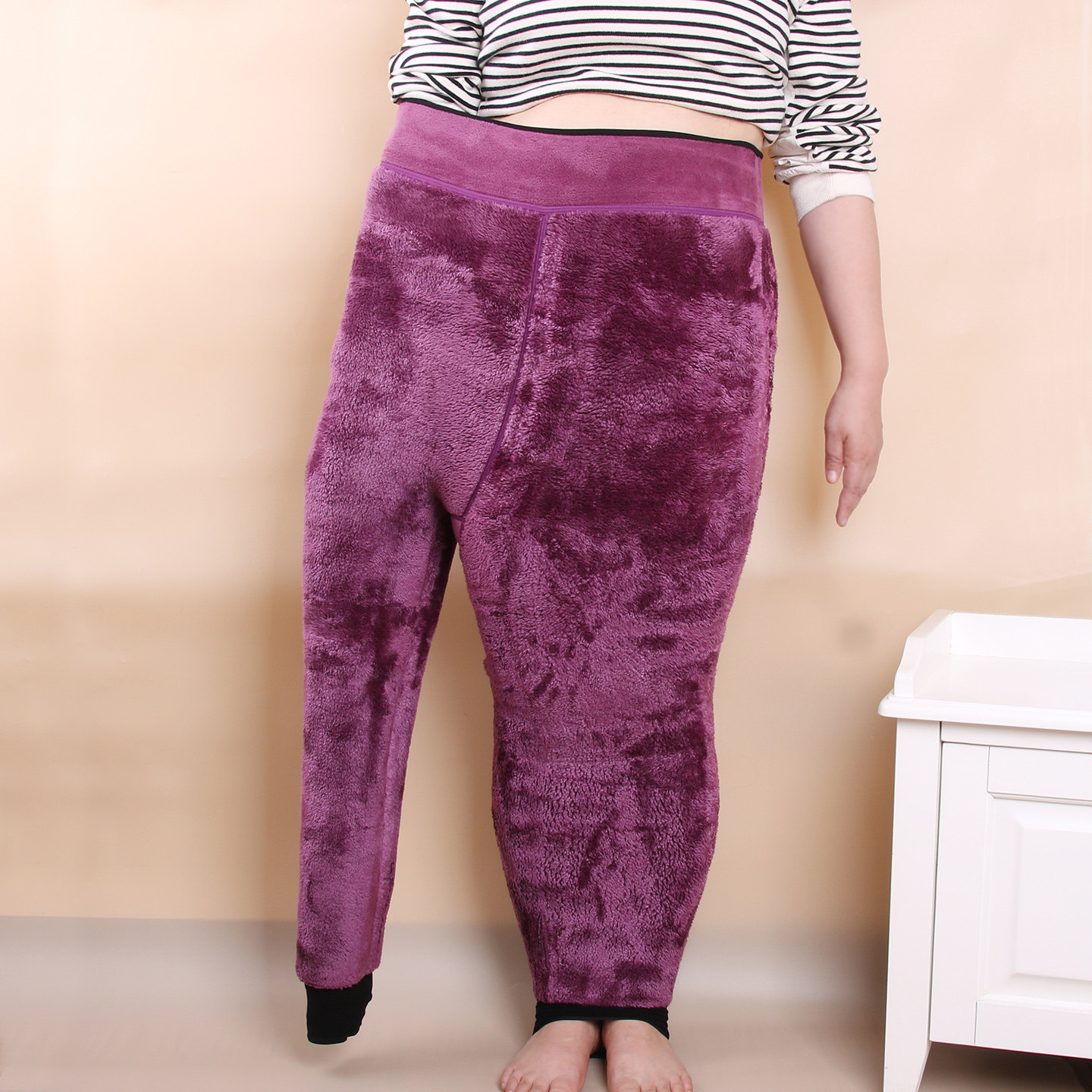 东北抗寒打底裤女加绒大码200斤防寒过冬羊羔绒加厚特厚保暖棉裤