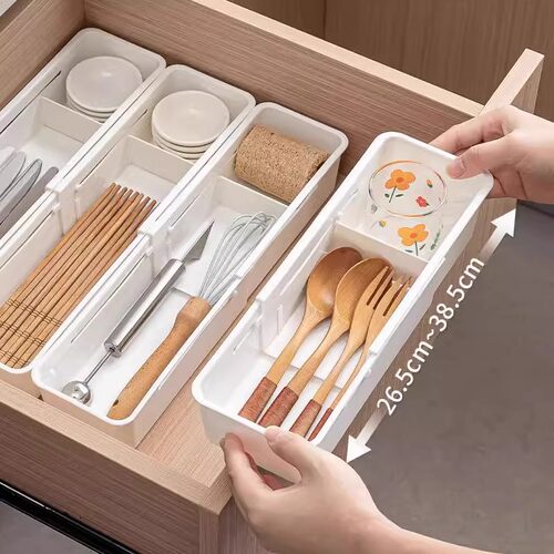 可伸缩收纳盒分隔整理分类