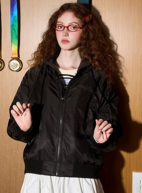 品牌正品折扣店美式复古连帽飞行夹克冬季女式棉服潮棒球服百搭