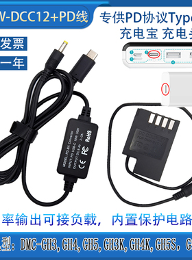 PD/TYPE-C适用松下DMC-GH4 GH5 GH3 G9LGK接充电宝BLF19E电池盒