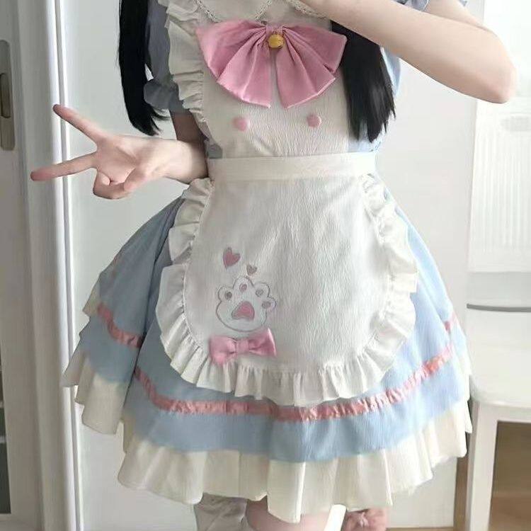 猫咪cos可爱女仆lolita洛丽塔Lolita连衣裙围裙