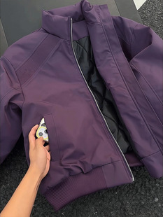 痞帅飞行夹克羽绒棉服男女款冬加厚立领棒球服bomber短款棉衣外套