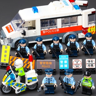 2026新款军事人仔特种兵香港警察机动部队特警冲锋装甲车积木玩具