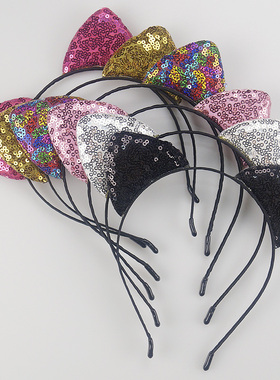 可爱猫咪耳朵头饰金属骨架发箍头箍大人儿童装扮道具发饰品