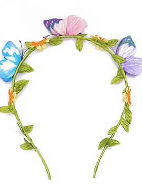 三只蝴蝶头箍儿童大人蝴蝶精灵翅膀配件配饰仙子演出道具舞蹈头饰