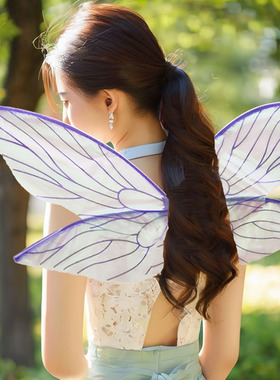蝉翼蚊子苍蝇儿童大人蝴蝶精灵翅膀奇妙仙子演出道具天使仙女幻彩