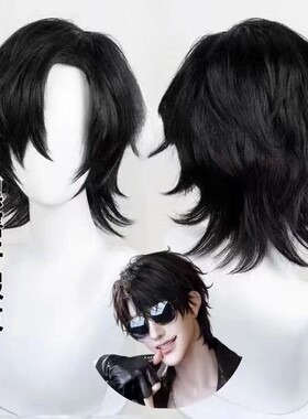 盗墓笔记黑瞎子cos假发仿真二次元假毛娘短发漫展会拍照装饰道具