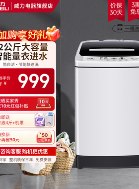 威力12kg公斤家用大容量全自动波轮洗衣机智能模糊洗XQB120-1699X