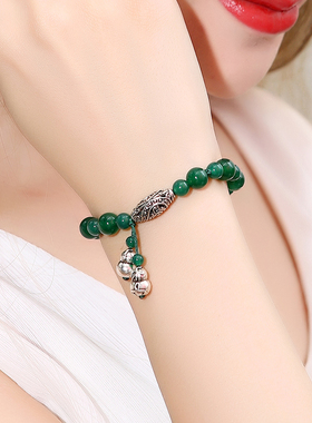 纯然饰品绿玛瑙绿色手