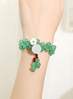 纯然饰品东陵玉绿色手