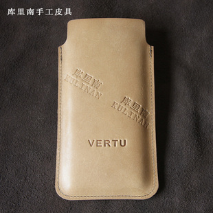 舒适防摔黑色黄色棕色保护壳手工复古风头层牛皮 时尚 适用于iVERTU 5G保护套威图软壳VERTU纬图手机套硬壳个性
