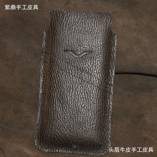 棕色牛皮包邮威图简约META手机壳