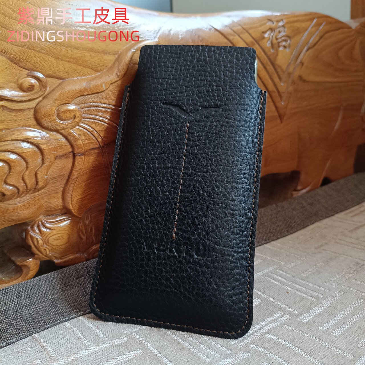 适用VERTU META真皮纯牛皮手机壳手工皮具保护套支持定制防摔