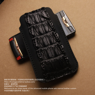 黑色威图手机套TOUCH手机壳手机包定做 奢华直板touch定制鳄鱼皮 热卖 软壳威图vertu手机智能总裁签名版