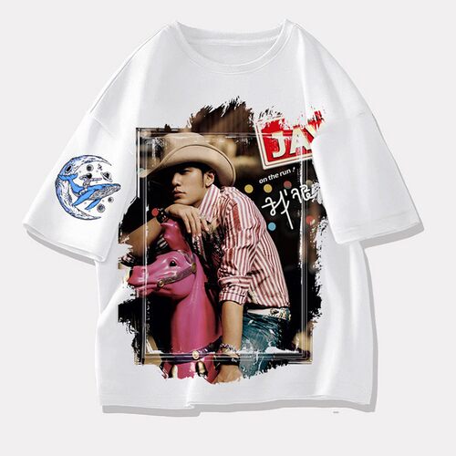 周杰伦 同款 周边白色T恤短袖衣服装青少年体恤半袖