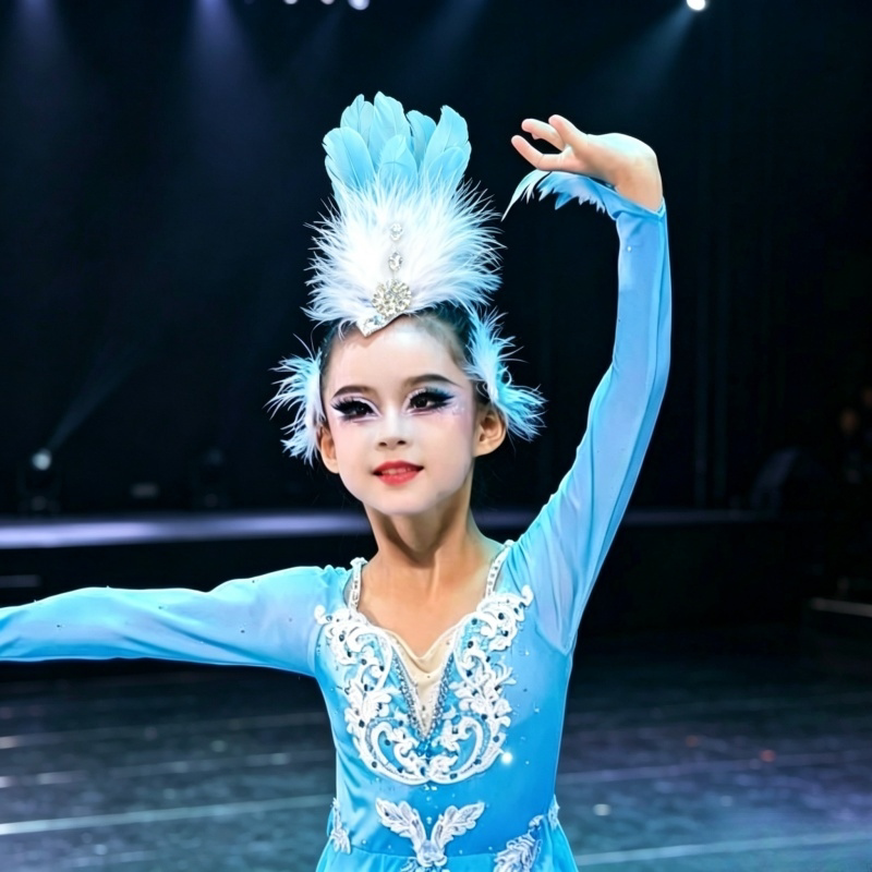 小鸟鸡喜鹊舞蹈演出羽毛立体头饰童表演舞台演 出舞蹈发饰顶夹