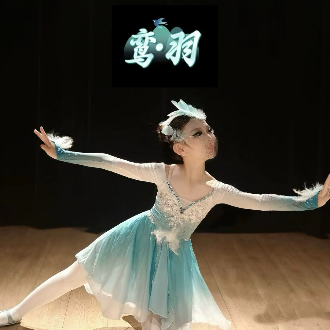 鸾羽雀之羽孔雀舞演出服少儿舞蹈剧目表演羽毛头饰同款羽毛头饰