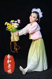 春和景明舞蹈服儿童古典舞演出服背篓桃花道具汉唐古风表演服