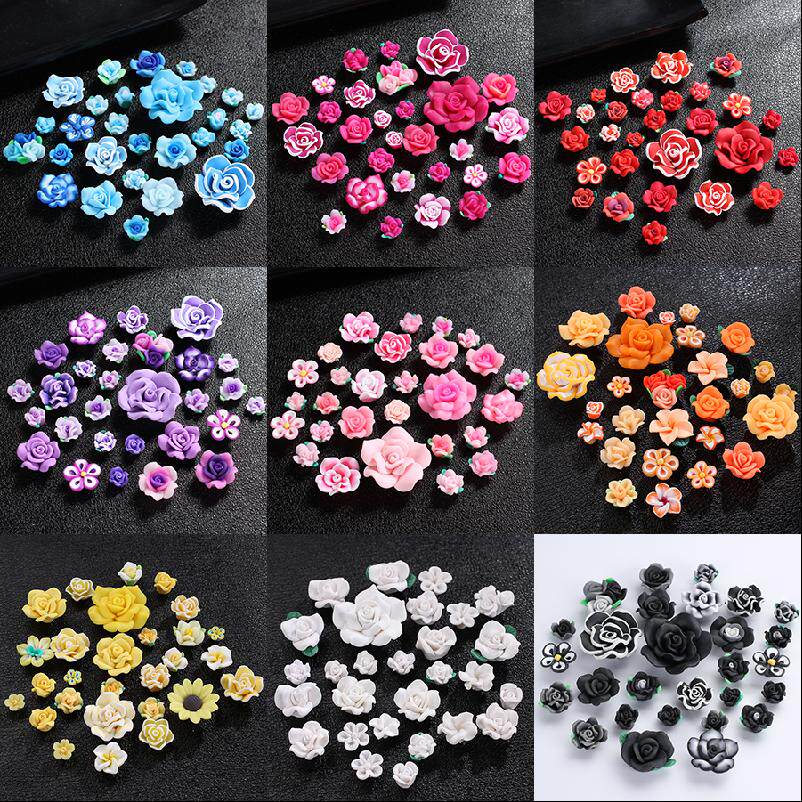 手工软陶花朵套装包邮古风发饰品装饰手机壳制作diy材料28朵一套