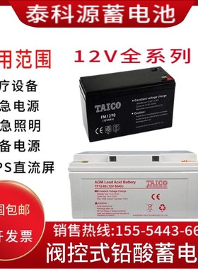 TAICO泰科源蓄电池FM/TP/TPG/12V7A9A17A24A38A65A100AH通讯/机房