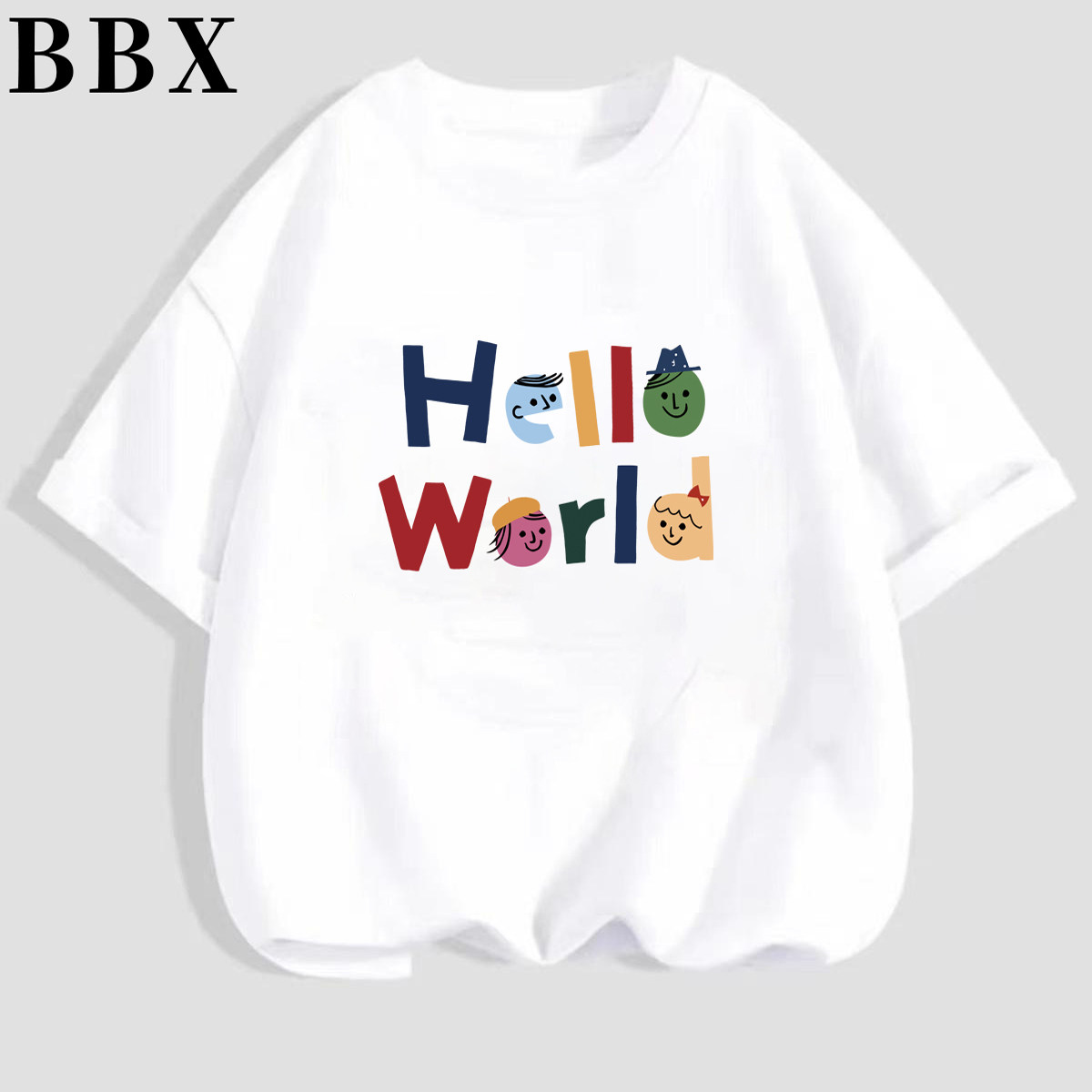 2025新款夏装白色纯棉a类男童女童简约内搭打底衫儿童短袖T恤童装