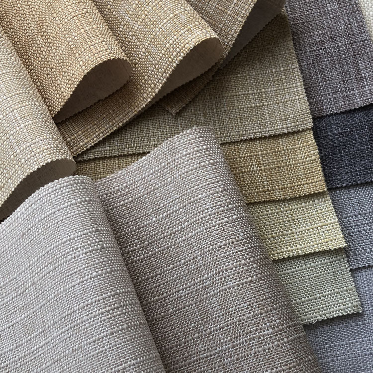 加厚粗麻布纹墙布灰色米黄海蓝色青灰褐色粉色卧室纯棉水泥灰壁布