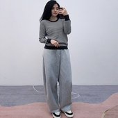 海魂衫 大清仓 经典 100山羊绒条纹减龄打底保暖针织毛衣女