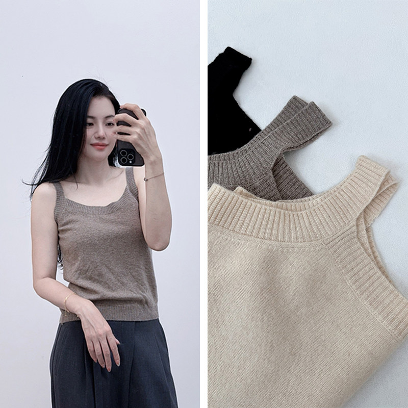 高端品牌尾货系列款65羊毛35羊绒薄款宽松针织吊带背心打底衫,女装/女士精品,毛针织衫,淘宝优惠券,粉丝福利购,淘宝优惠卷