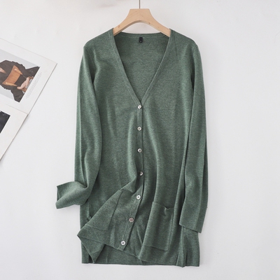 精纺羊绒春秋100山羊绒中长款