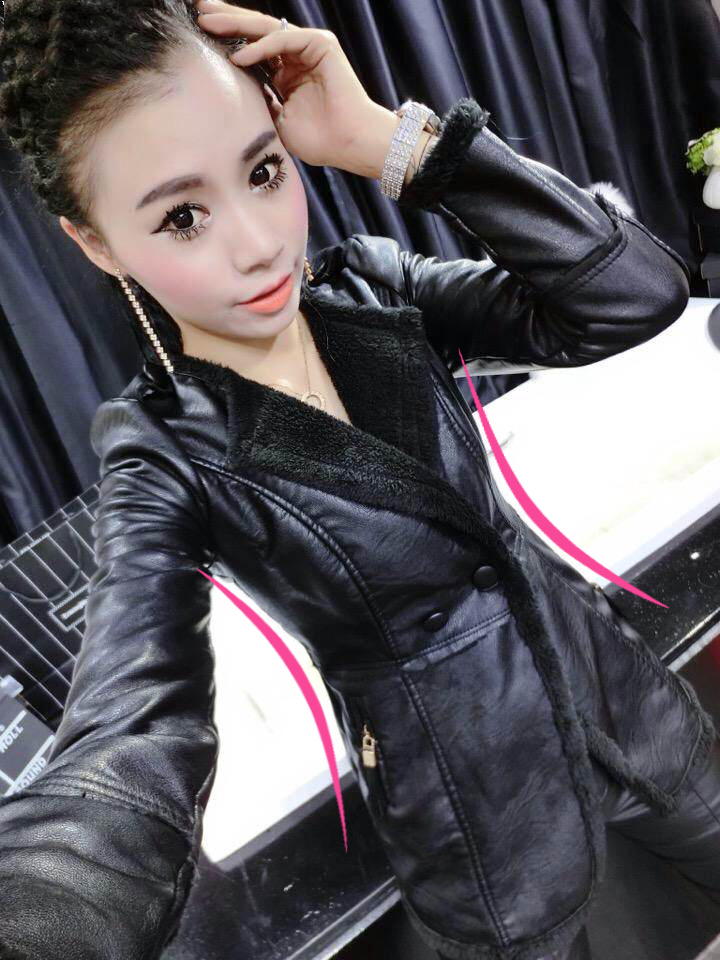 皮衣皮衣加绒加厚羊羔毛秋冬新