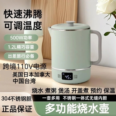 跨境110V便携电热水壶烧水壶电煮锅养生壶中国台湾美国日本加拿大