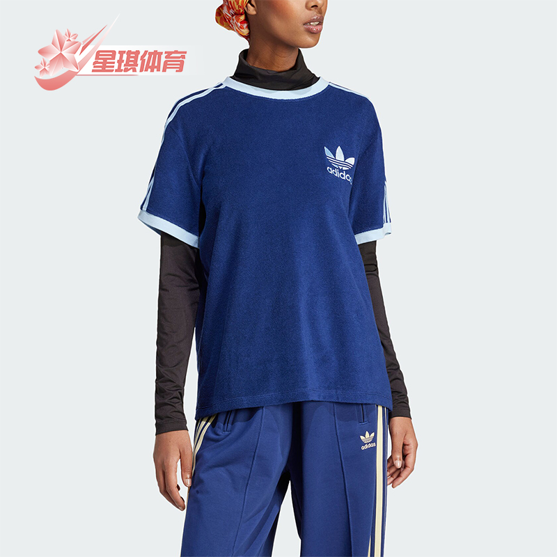 阿迪达斯女士复古宽松短袖T恤