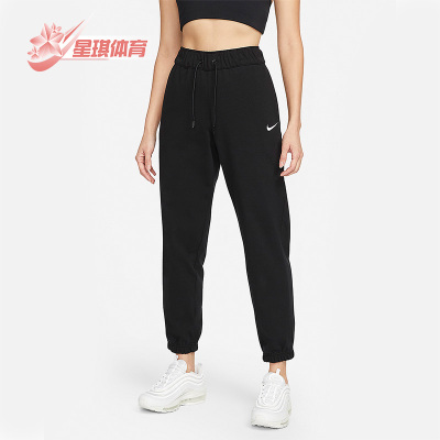 耐克女透气舒适系带松紧休闲长裤
