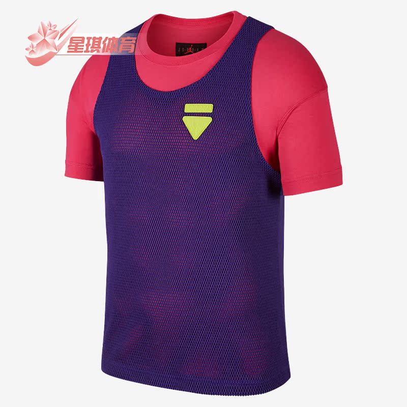 耐克假两件男子篮球短袖T恤