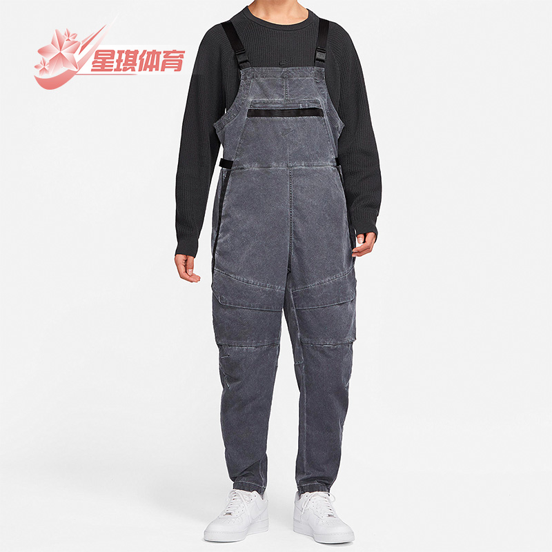 耐克女子工装休闲宽松长裤背带裤