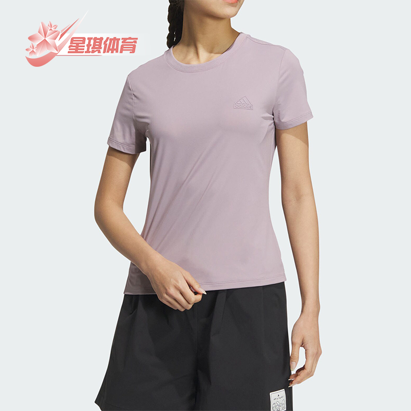 阿迪达斯女士修身短袖圆领T恤