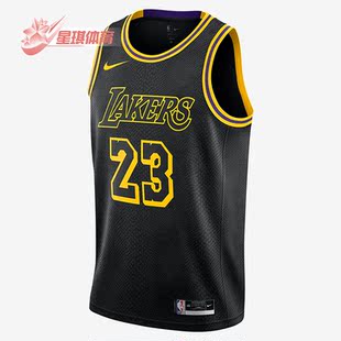 Nike 运动男子洛杉矶湖人蛇纹曼巴球衣 DJ1433 011 耐克正品