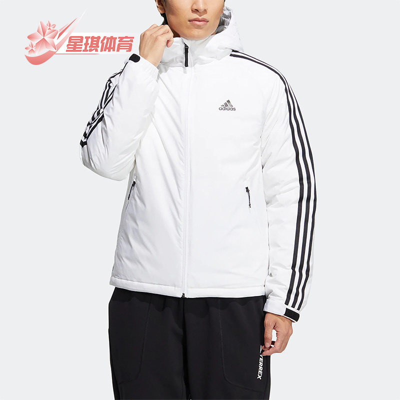 阿迪达斯男子户外保暖连帽羽绒服