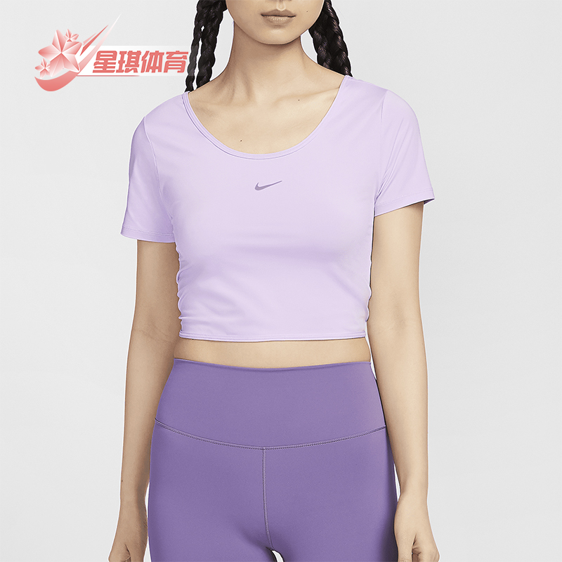 耐克女士经典短款扭结式运动T恤
